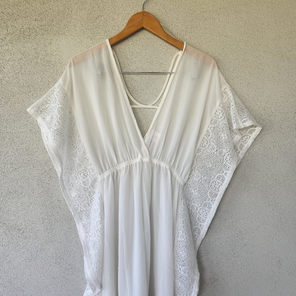 White swimsuit cover up